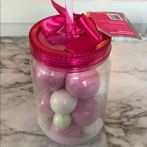 Mason jar bath fizzer